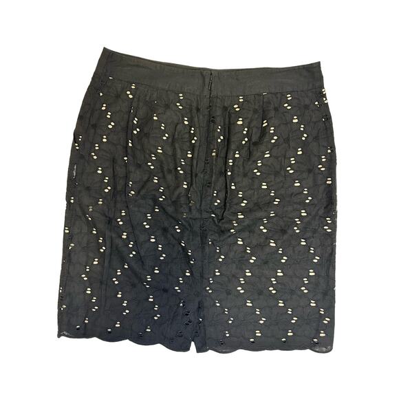 Laundry by Shelli Segal Eyelet Skirt Size 8 Black Floral Pencil Skirt - Picture 1 of 9